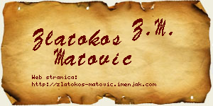 Zlatokos Matović vizit kartica